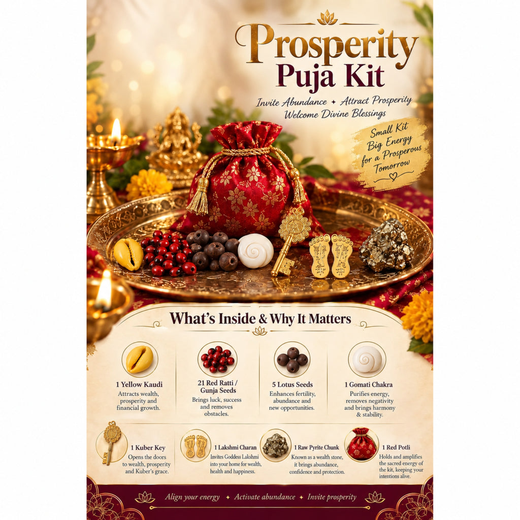 Prosperity Puja Kit with Crystals & Sacred Elements