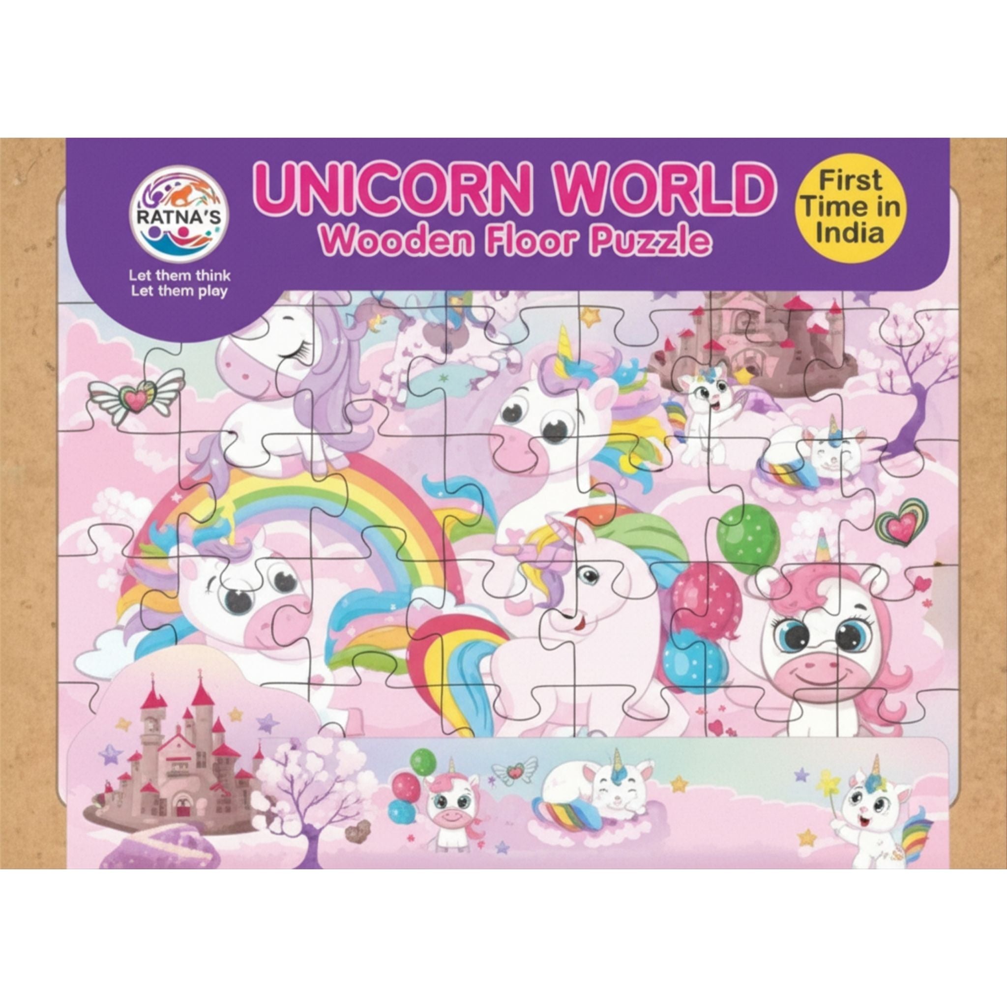 Unicorn World Wooden Floor Puzzle for Kids