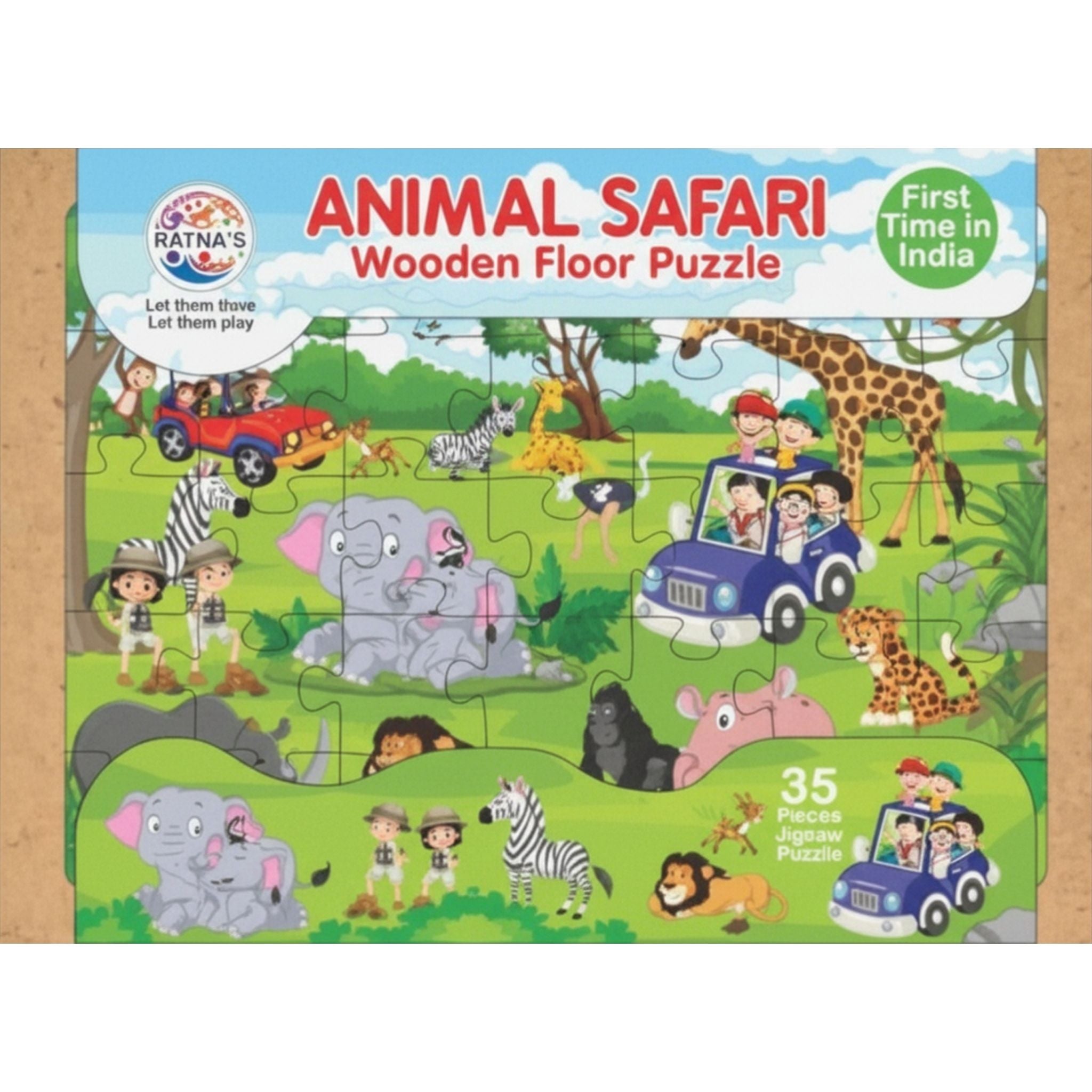 Animal Safari Wooden Floor Puzzle for Kids