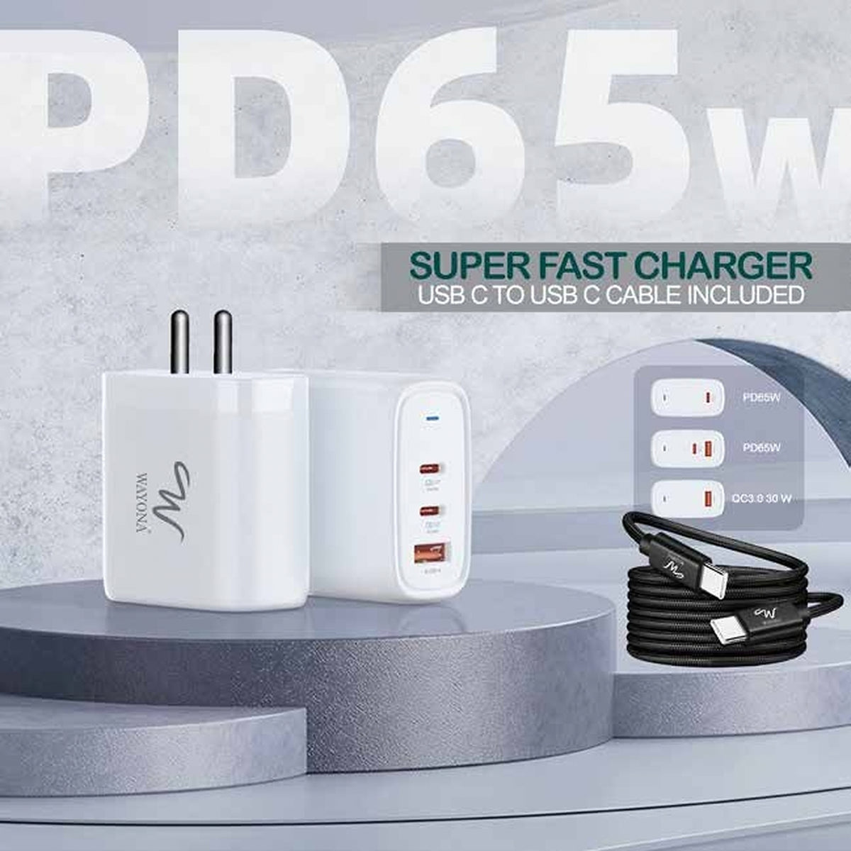 Wayona Powerboost Pro 65W GaN Power Adapter