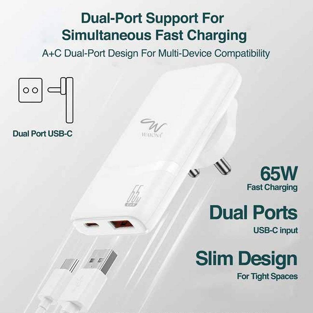 Wayona 65W Two Port GaNova Slim Adapter