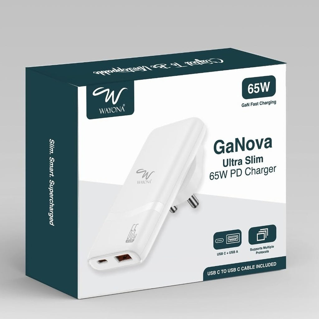 Wayona 65W Two Port GaNova Slim Adapter