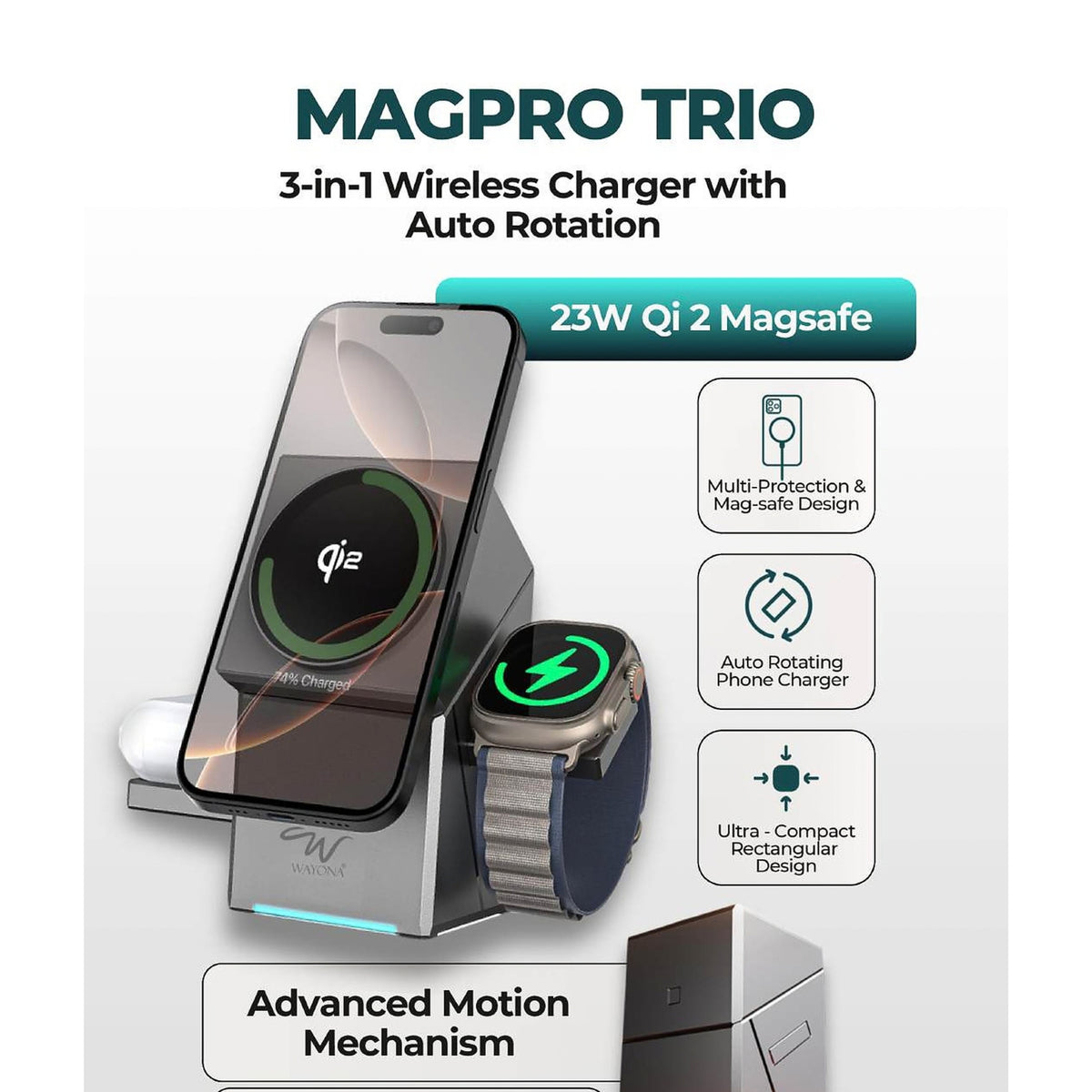 Wayona Iron Head 3-in-1 Wireless Charger