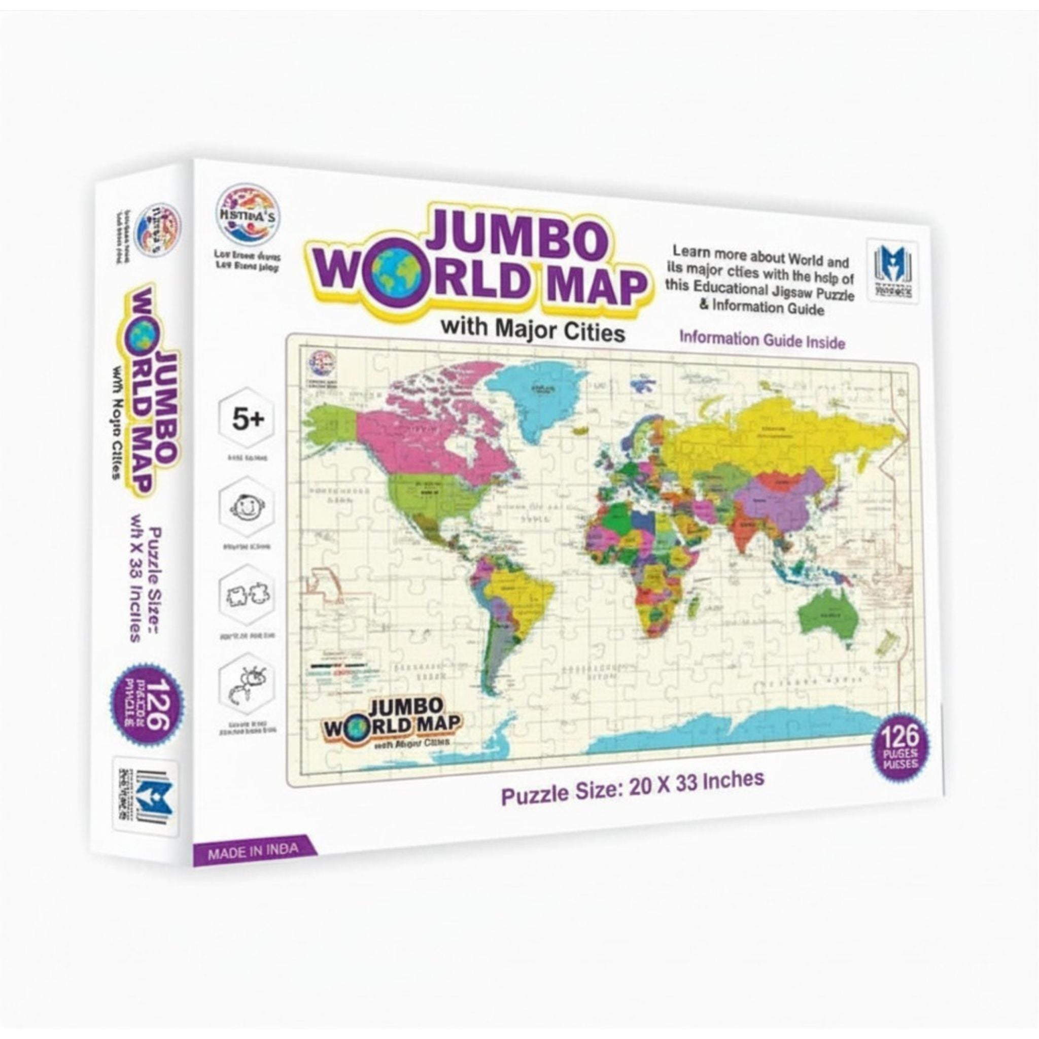 Jumbo World Map Jigsaw Puzzle for Kids