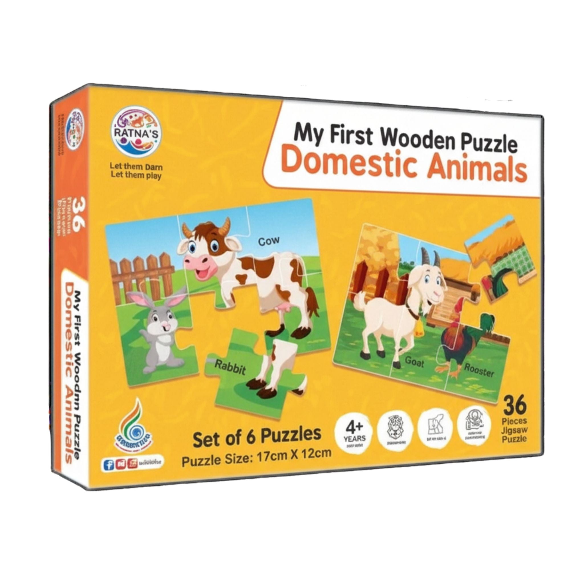 Domestic Animals Wooden Puzzle for Kids