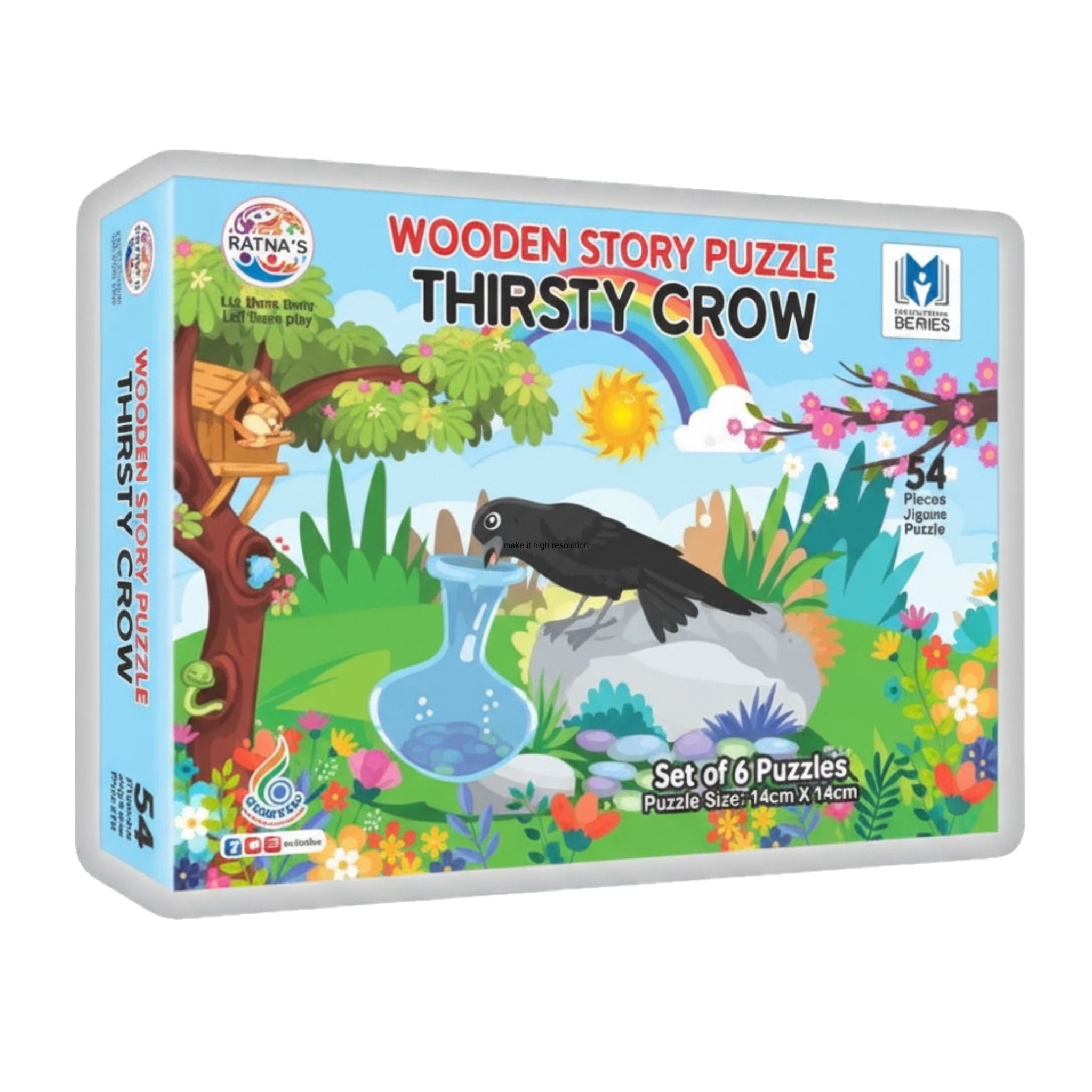 Thirsty Crow Wooden Story Puzzle for Kids
