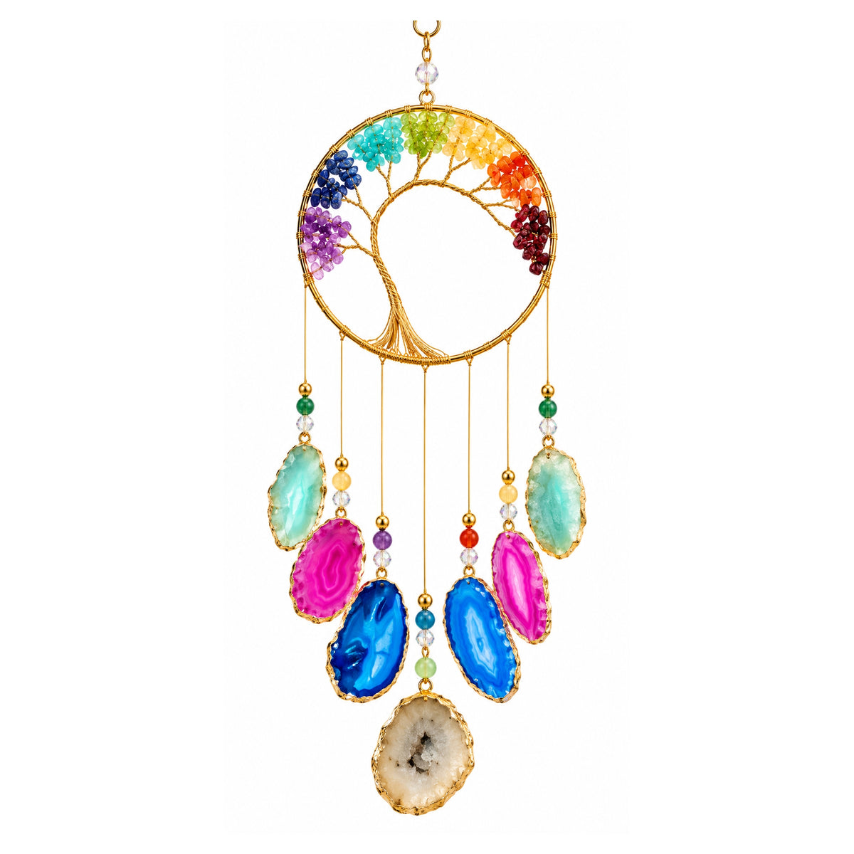 Seven Chakra Crystal Tree of Life Wind Chime