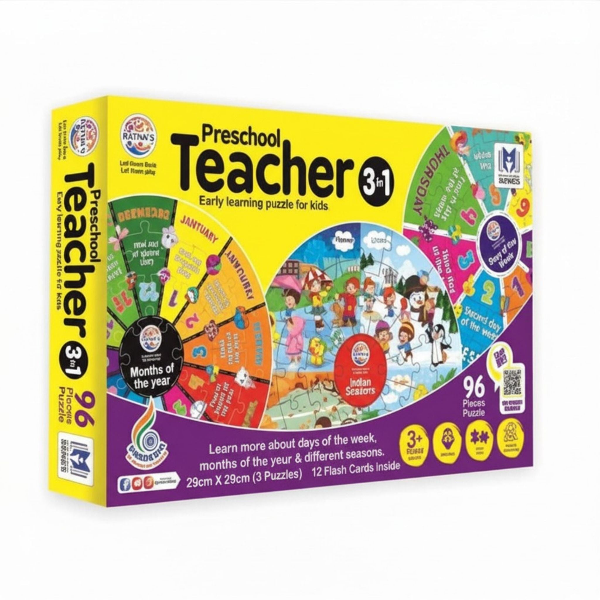 Preschool Teacher 3 in 1 Educational Puzzle for Kids