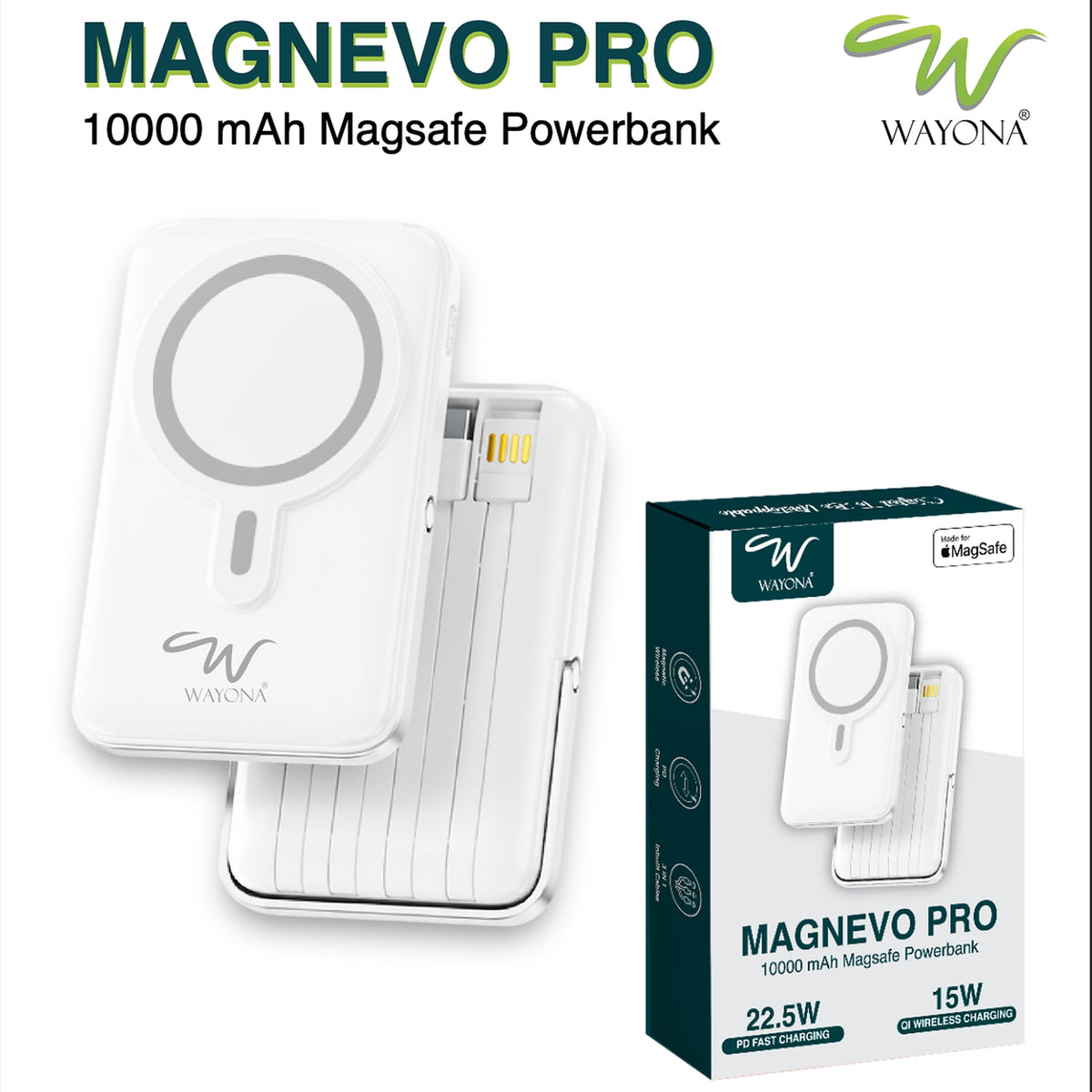 Wayona Magnevo Pro 10000mAh MagSafe Power Bank