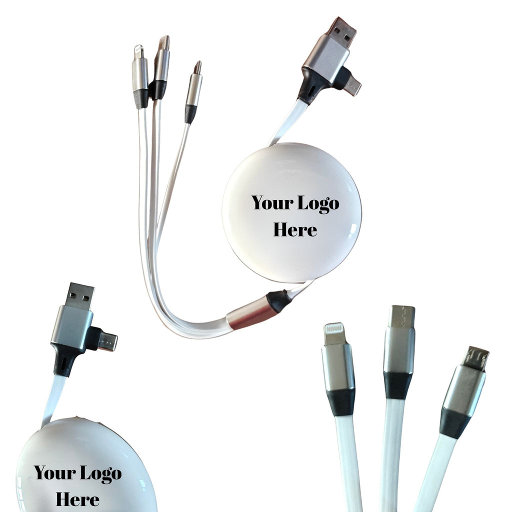 Multi Charging Cable with Custom Logo | 3-in-1 USB, Type-C & Lightning Cable
