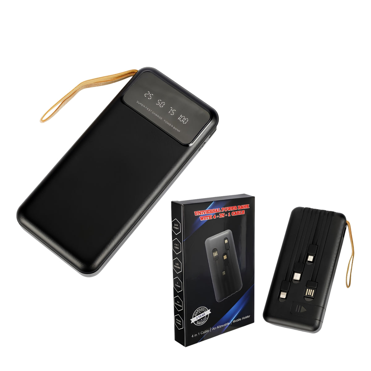 Power Bank 10000 mAh Inbuilt Cables