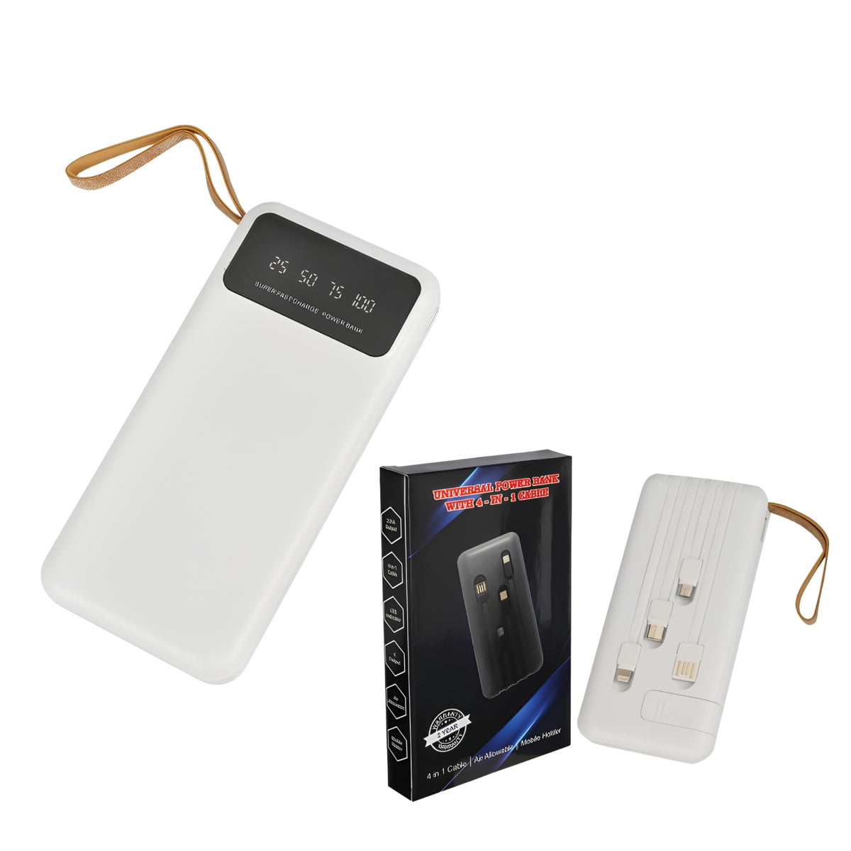 Power Bank 10000 mAh Inbuilt Cables