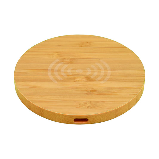 Olive 15W Round Bamboo Wireless Charger