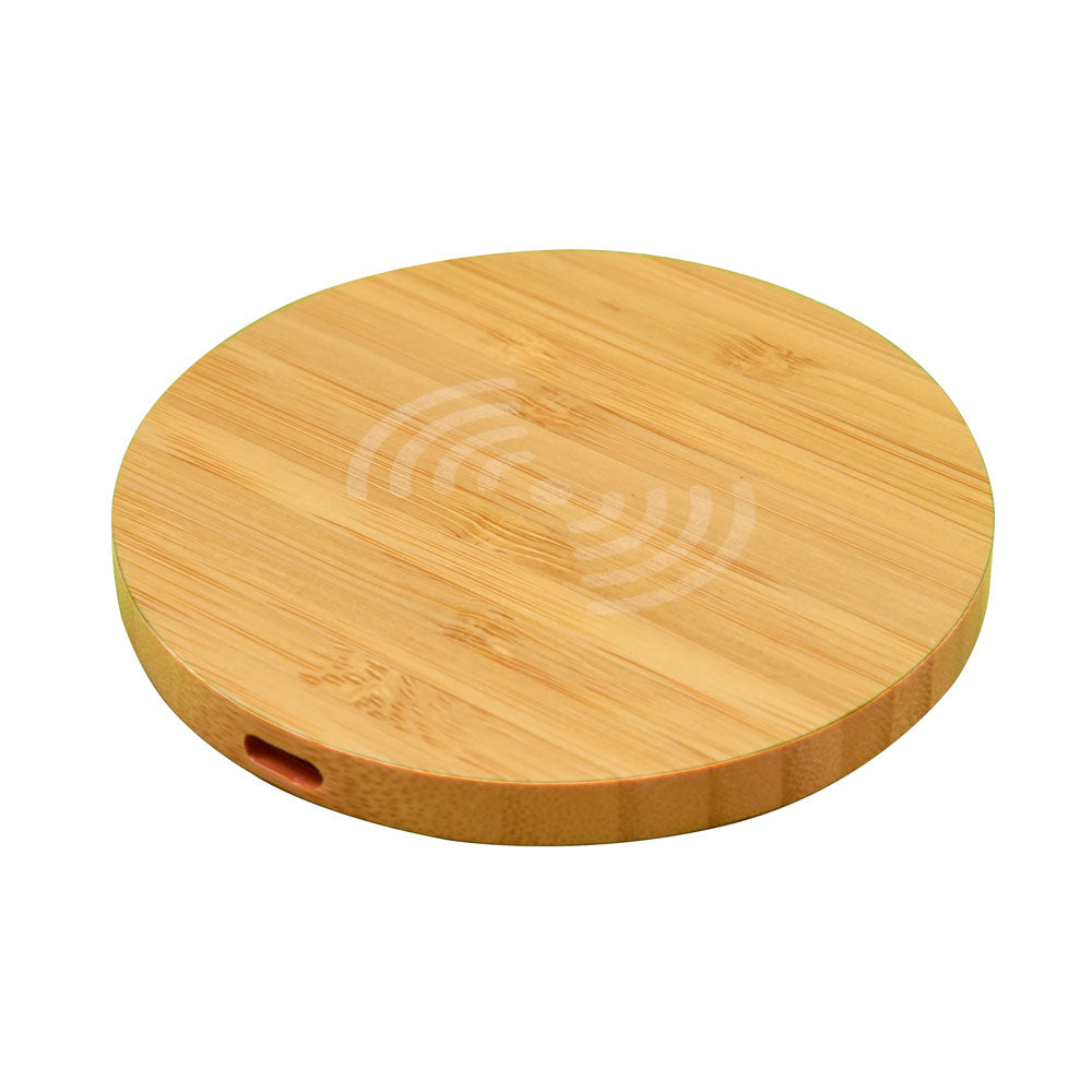 Olive 15W Round Bamboo Wireless Charger