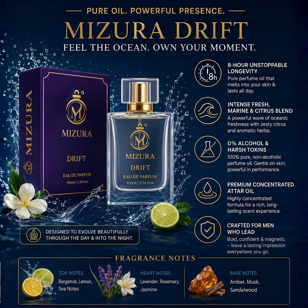 Mizura Drift Pure Perfume Oil 100ml - Non-Alcoholic Fragrance