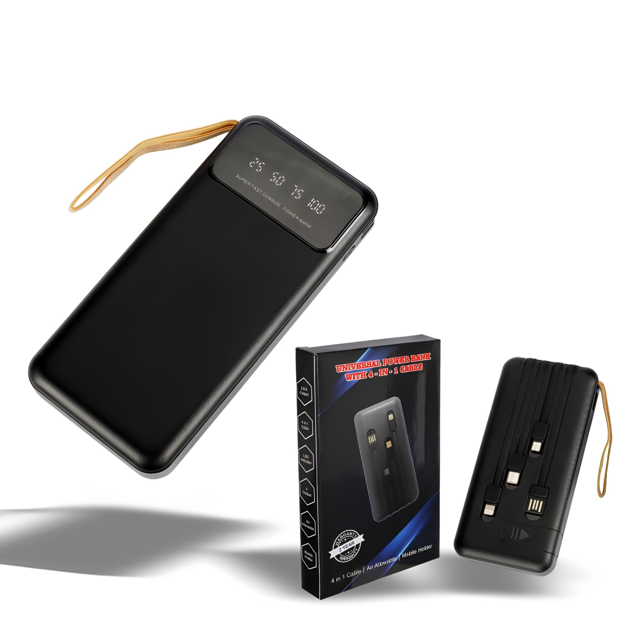 Powerbank 10000 mAh Inbuilt Cables - Customisable Corporate Tech Gift
