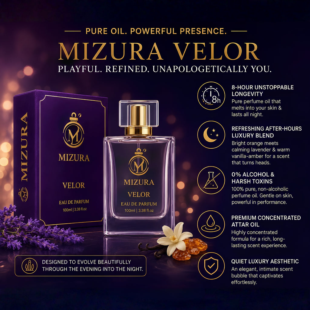Mizura Velor Pure Perfume Oil 100ml - Non-Alcoholic Fragrance