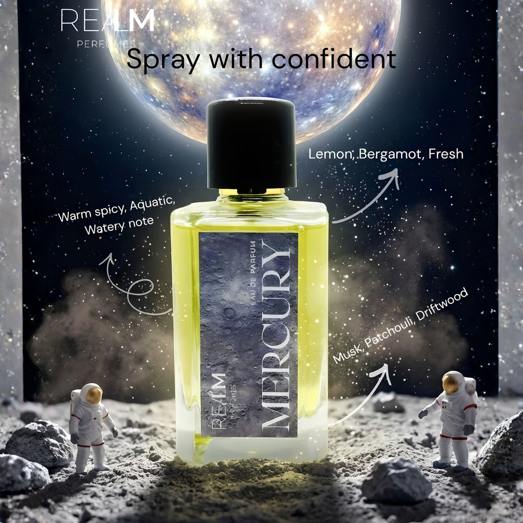 Mercury Fresh Citrus & Aquatic Perfume for Men - 20ml, 50ml & 100ml