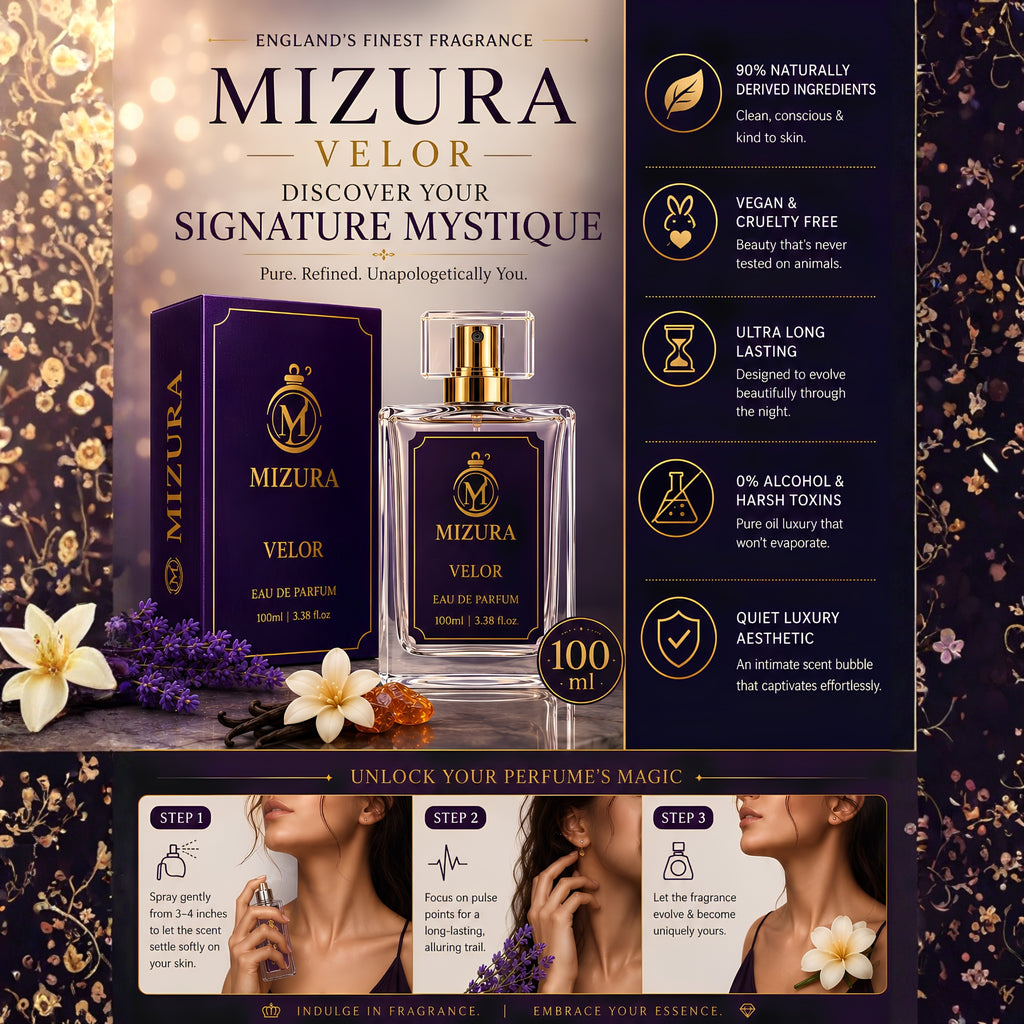 Mizura Velor Pure Perfume Oil 100ml - Non-Alcoholic Fragrance