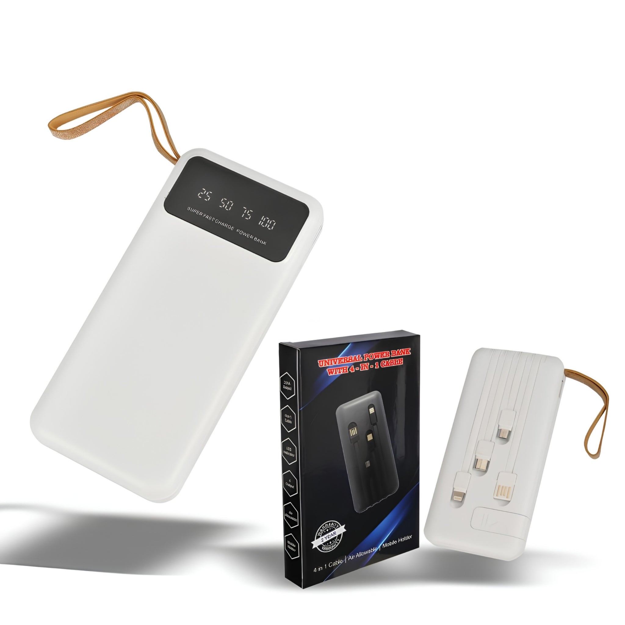 Powerbank 10000 mAh Inbuilt Cables - Customisable Corporate Tech Gift