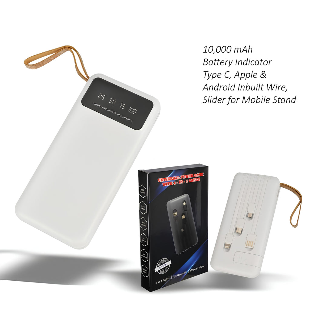 Powerbank 10000 mAh Inbuilt Cables - Customisable Corporate Tech Gift