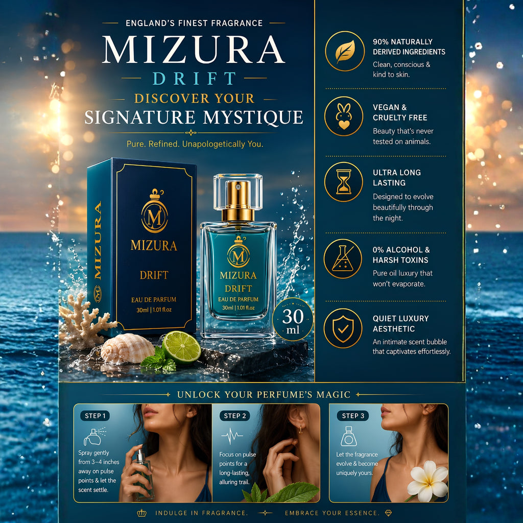 Mizura Drift Pure Perfume Oil 30ml - Non-Alcoholic Fragrance