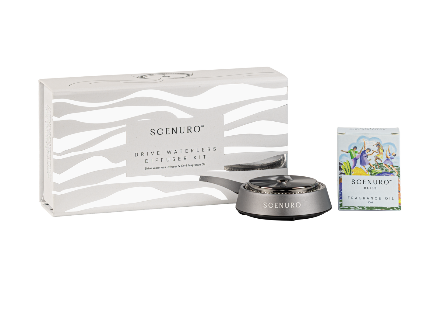 Drive Waterless Diffuser Kit – Portable, Motion-Activated, with 10ml Fragrance Oil  – Scenuro