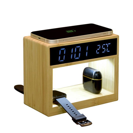 Cypress 6-in-1 Multifunction Wireless Charging Junction – Bamboo