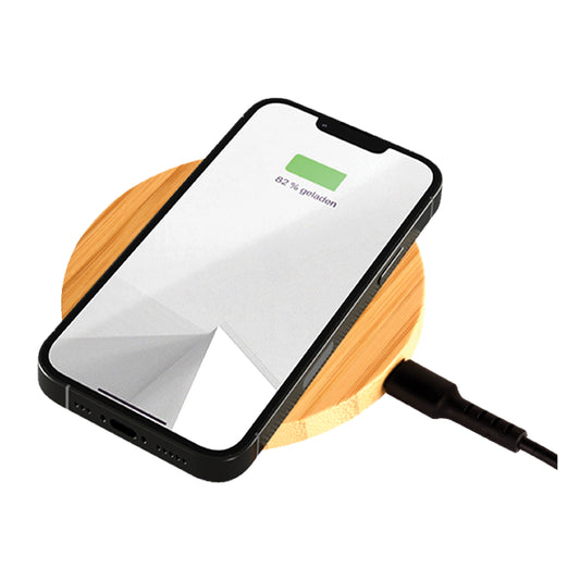 Olive 15W Round Bamboo Wireless Charger