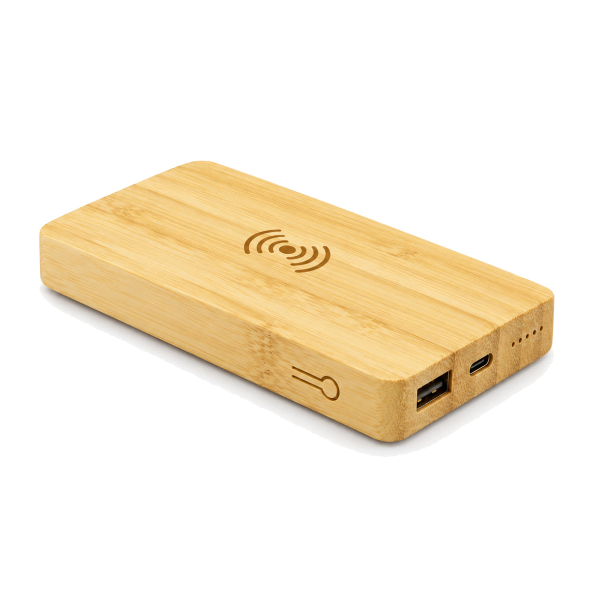 Wangari Aspen Pro 10000mAh Bamboo Power Bank with 15W Wireless Charging