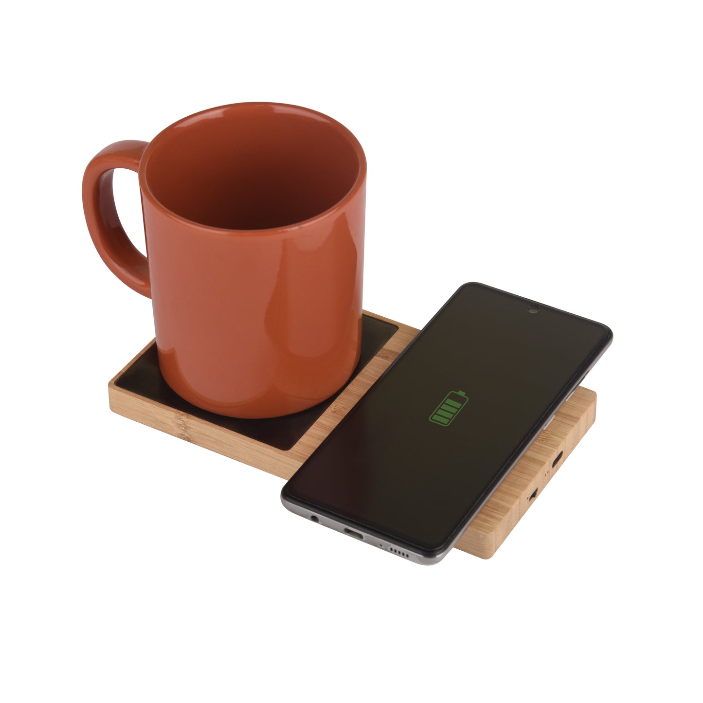 Willow Bamboo 15W Wireless Charger with Cup Warmer