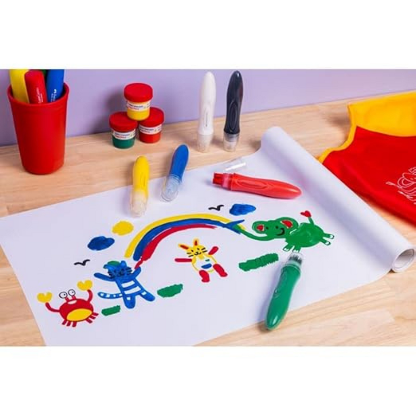 6 Jumbo Washable Squeeze Paintbrushes – Mess-Free Fun for Kids - Faber-Castell