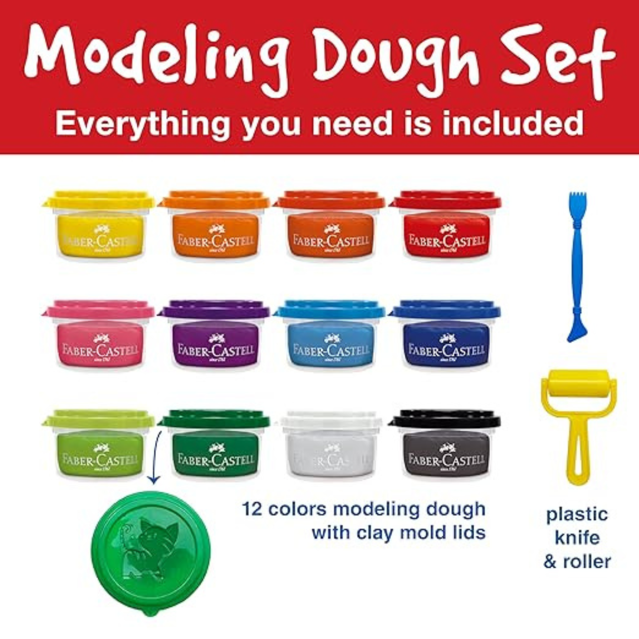 12 Super Soft Modelling Dough – Colourful Creative Play - Faber-Castell