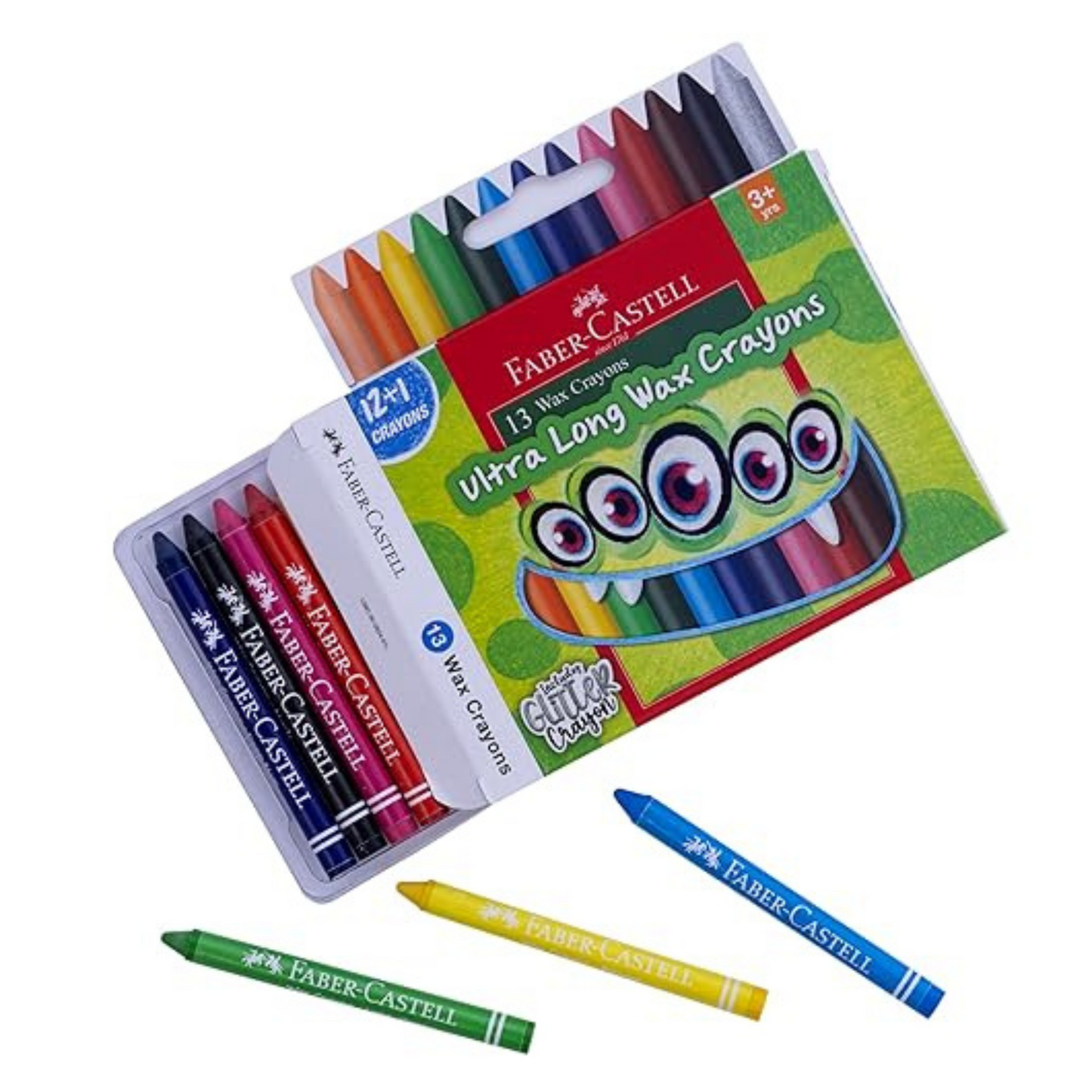 Wax Crayons Regular 90mm Set of 13 – Safe & Vibrant Colours - Faber-Castell