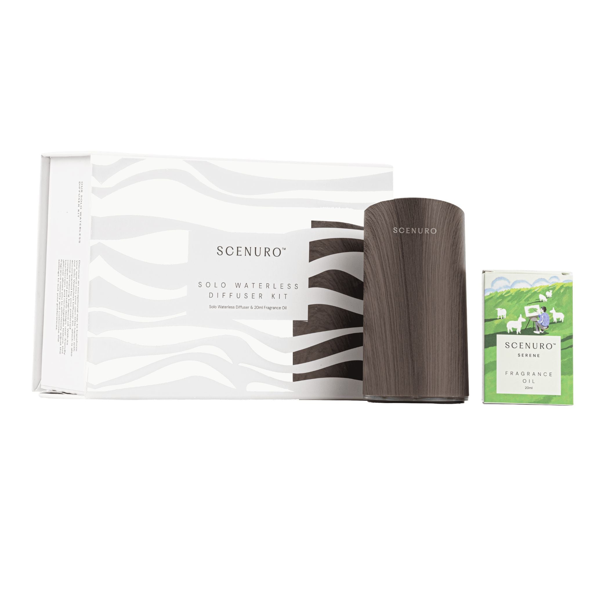 Solo Waterless Diffuser Kit – Grey / Wood  – Scenuro