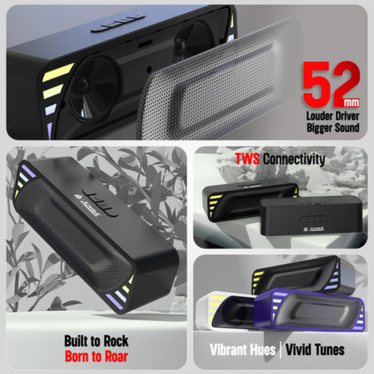 Rock 10W SoundBar – Aroma Compact Power with RGB Lighting (Mix Colors)