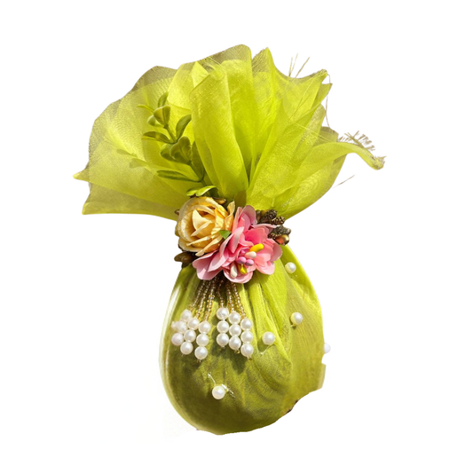 Handcrafted Floral Net Decor Potli for Gift Hampers