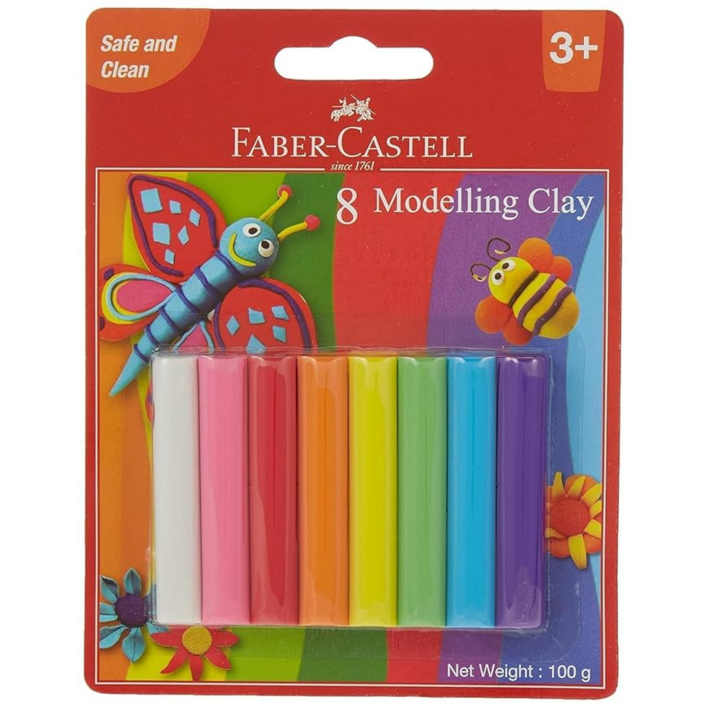 8 Modelling Clay 100 gm – Creative & Safe Fun for Kids - Faber-Castell