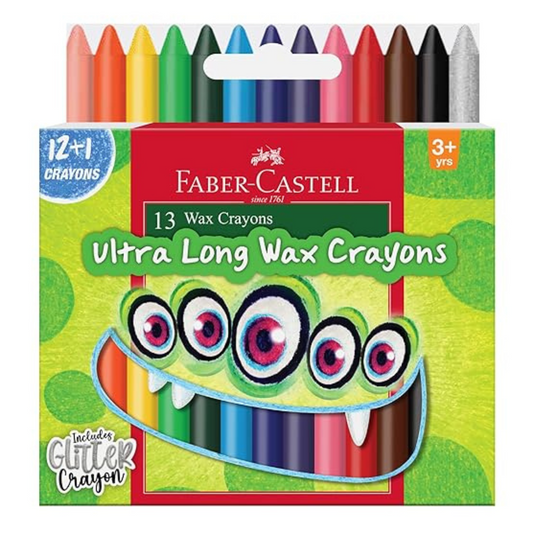 Wax Crayons Regular 90mm Set of 13 – Safe & Vibrant Colours - Faber-Castell
