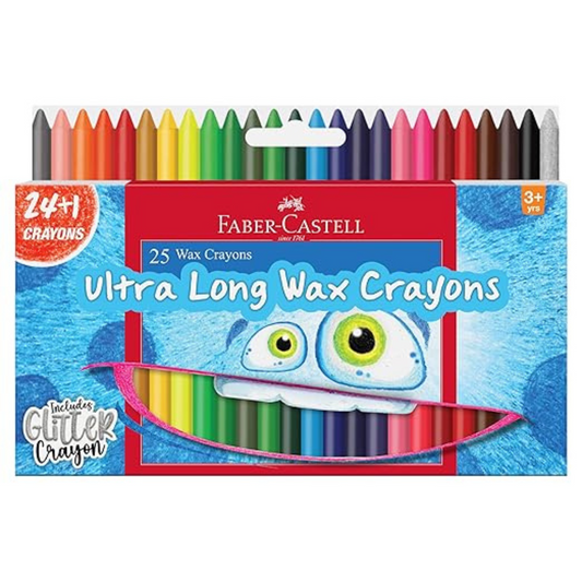 Wax Crayons Regular 90mm Set of 25 – Complete Colour Pack for Kids - Faber-Castell