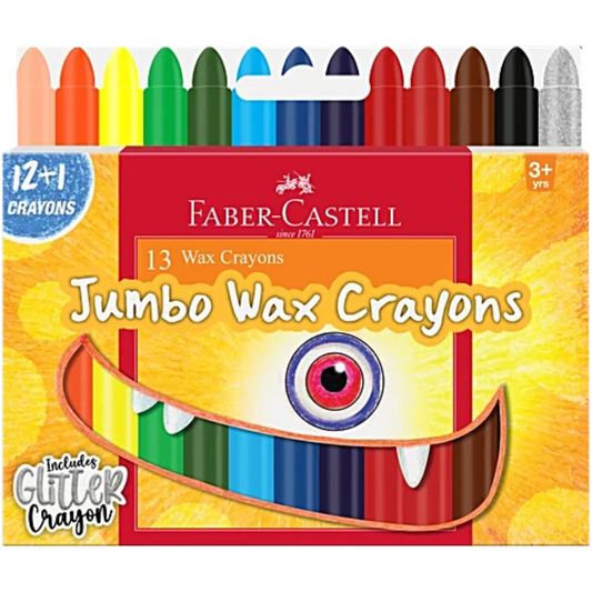 Wax Crayons Jumbo 90mm Set of 13 – Bold Colours for Young Artists - Faber-Castell