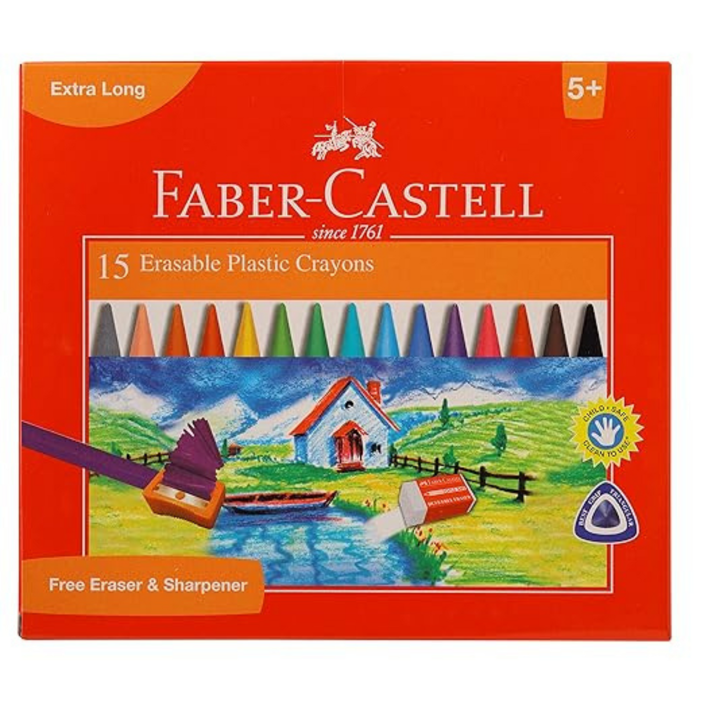 Erasable Crayons 110mm Set of 15 – Long, Smooth & Correctable - Faber-Castell