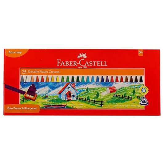 Erasable Crayons 110mm Set of 25 – Long-Lasting, Vibrant & Correctable - Faber-Castell