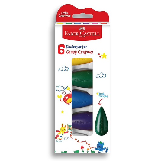 6 Grasp Crayons – Easy Grip, Fun Colours - Faber-Castell
